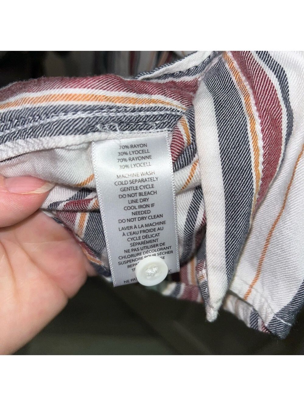 Beachlunchlounge Black White Burgundy Casual Button Down Shirt - Picture 3 of 3